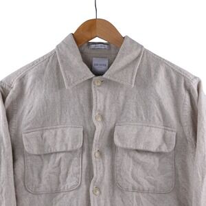 Todd Snyder Mens Wool Cashmere Blend Shirt Jacket Beige Medium Made in Portugal